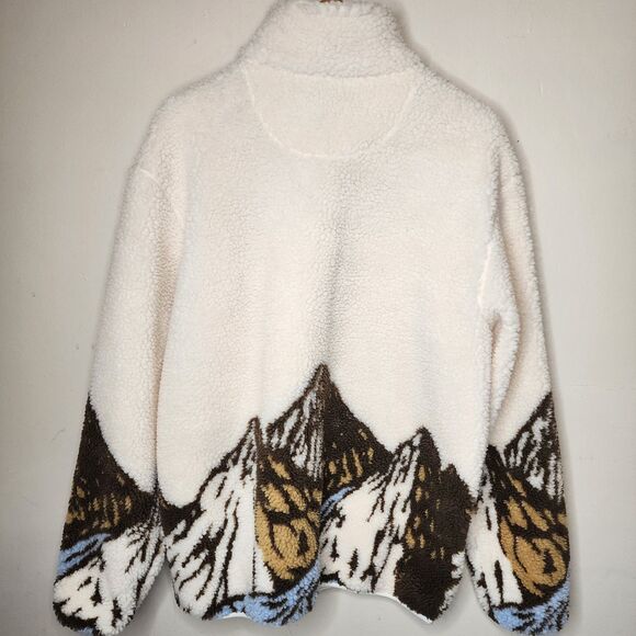 Vans Mt Sherpa Q Zip Fleece Jacket Sweatshirt Mountain Mens Large Ski High Pile - Picture 10 of 15